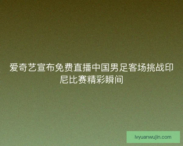 爱奇艺宣布免费直播中国男足客场挑战印尼比赛精彩瞬间