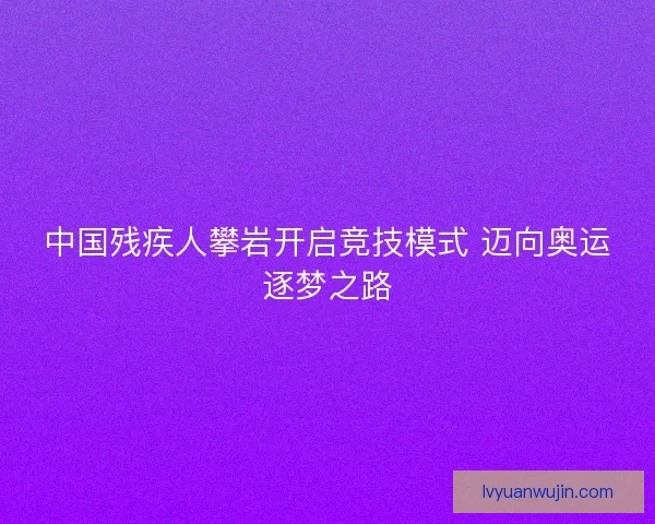 中国残疾人攀岩开启竞技模式 迈向奥运逐梦之路