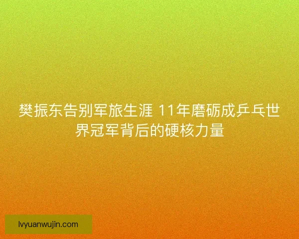 樊振东告别军旅生涯 11年磨砺成乒乓世界冠军背后的硬核力量 樊振东告别军旅生涯 11年磨砺成乒乓世界冠军背后的硬核力量