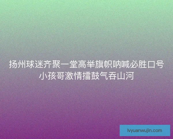 扬州球迷齐聚一堂高举旗帜呐喊必胜口号小孩哥激情擂鼓气吞山河
