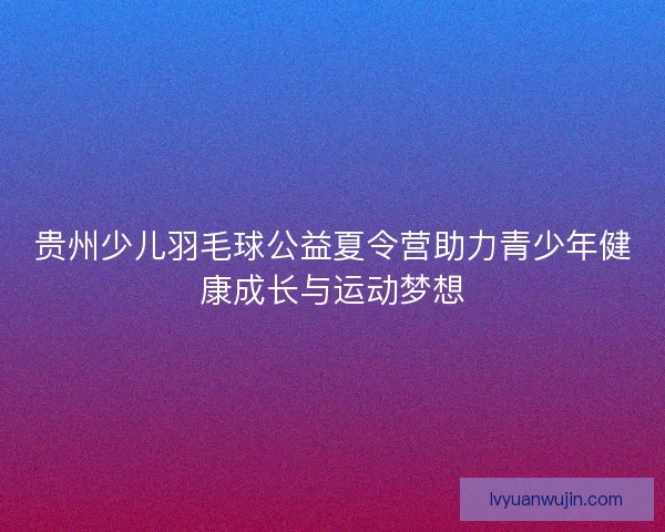 贵州少儿羽毛球公益夏令营助力青少年健康成长与运动梦想
